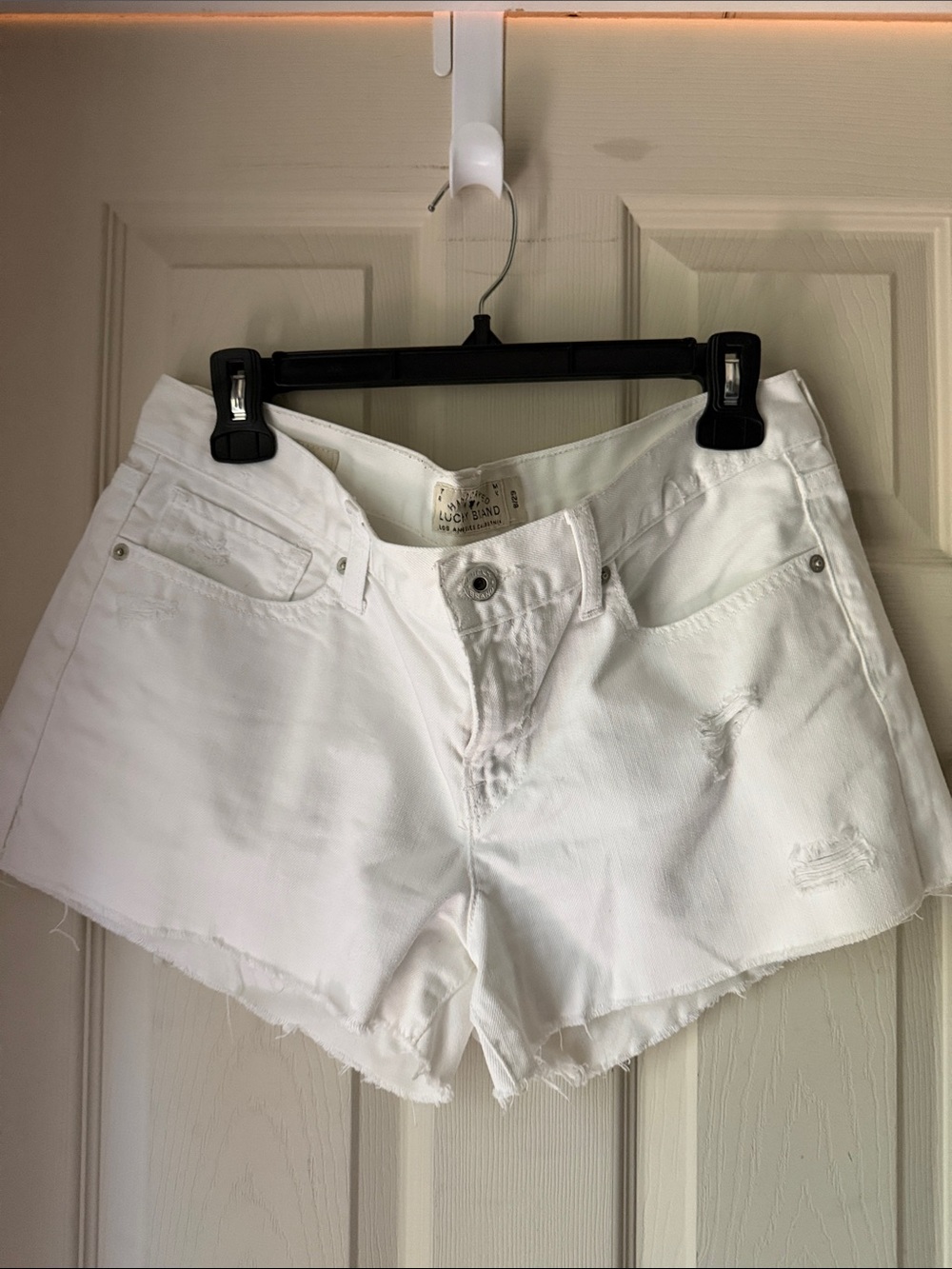 Lucky Brand White Distressed Denim Cutoff Shorts